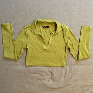 Zara cropped long sleeve polo - size small. Worn once - like new condition.